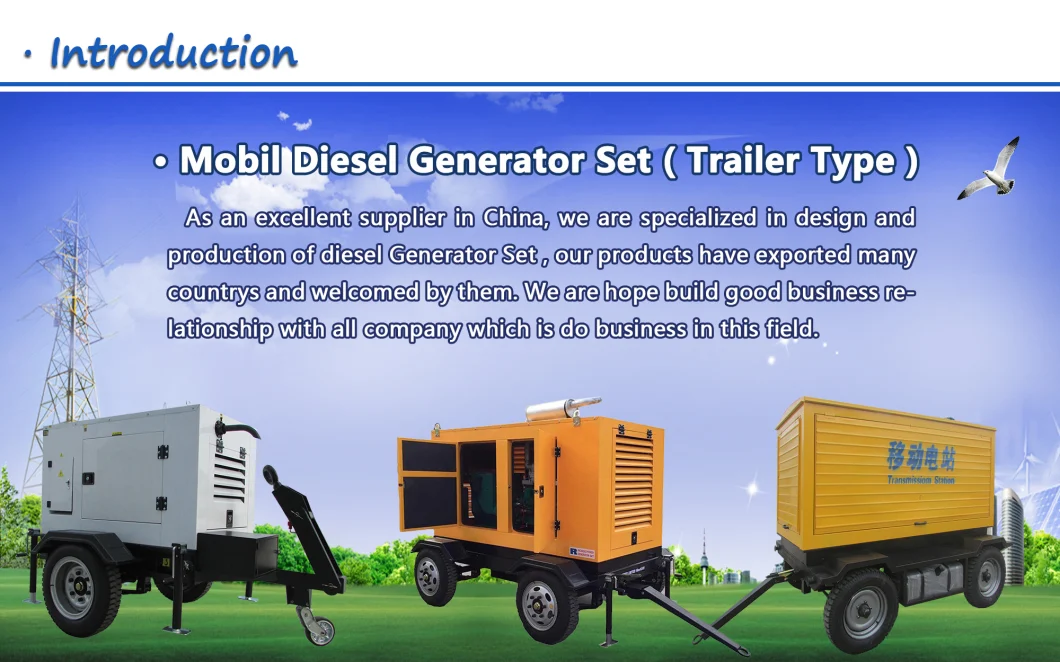 Silent 60kw Free Energy Mobile Biogas LPG CNG Gas Diesel Generator